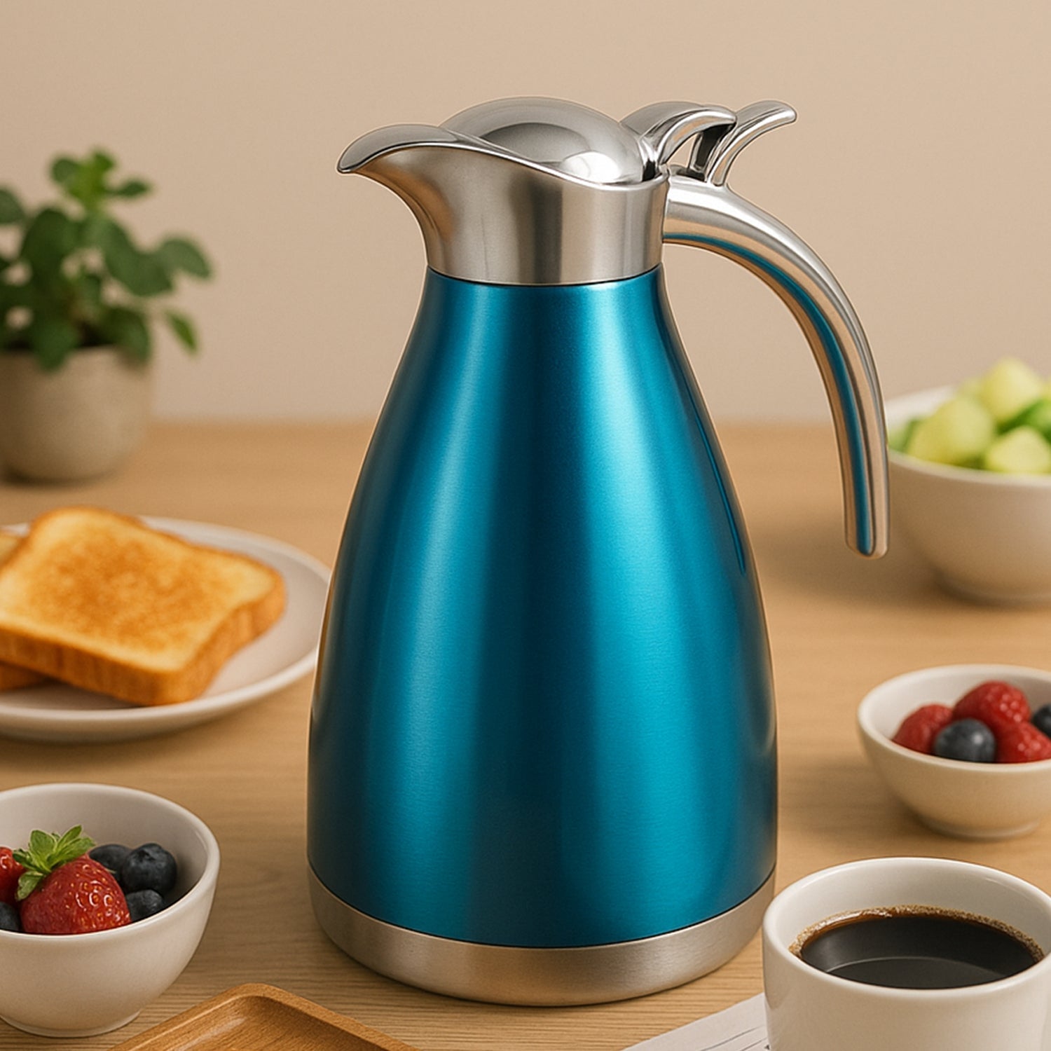 Vacuum Insulated Kettle Jug, Vacuum Insulated Thermos Kettle Jug Insulated Vacuum Flask, Vacuum Kettle Jug Stainless Steel For Milk ,Tea ,Beverage Home Office Travel Coffee (2 Ltr / 1Pc) Vacuum Insulated Kettle Jug, Vacuum Insulated Thermos Kettle Jug Insulated Vacuum Flask, Vacuum Kettle Jug Stainless Steel For Milk ,Tea ,Beverage Home Office Travel Coffee (2 Ltr / 1Pc)